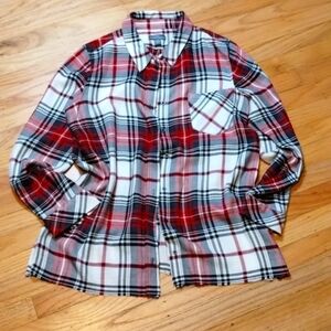 Market & Spruce women's plaid long sleeve button up shirt Sz M